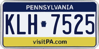 PA license plate KLH7525
