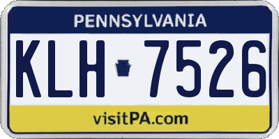 PA license plate KLH7526