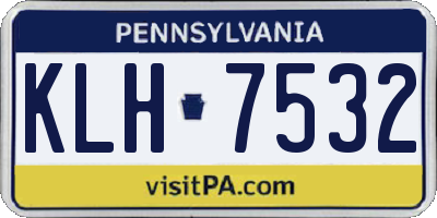 PA license plate KLH7532