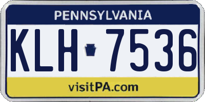 PA license plate KLH7536