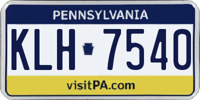 PA license plate KLH7540