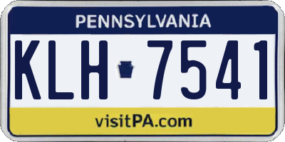 PA license plate KLH7541