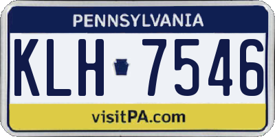 PA license plate KLH7546