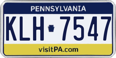 PA license plate KLH7547