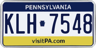 PA license plate KLH7548
