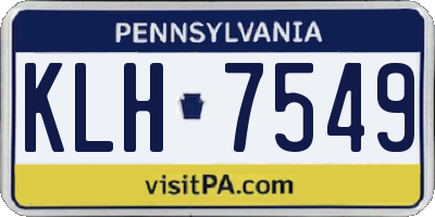 PA license plate KLH7549