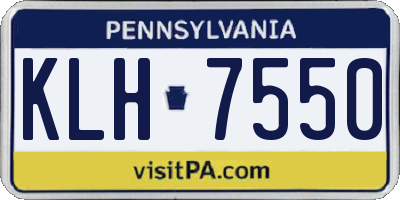 PA license plate KLH7550