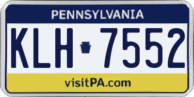 PA license plate KLH7552