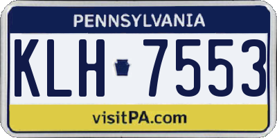 PA license plate KLH7553