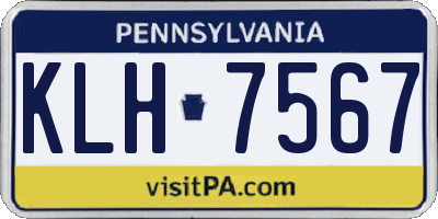 PA license plate KLH7567