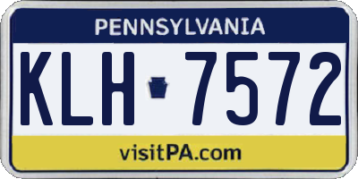 PA license plate KLH7572