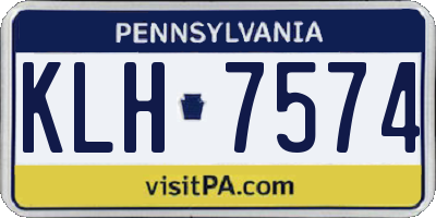 PA license plate KLH7574