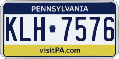 PA license plate KLH7576