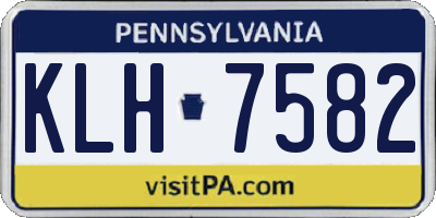 PA license plate KLH7582