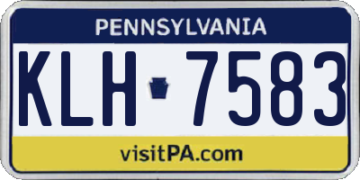 PA license plate KLH7583