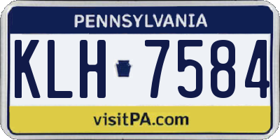 PA license plate KLH7584