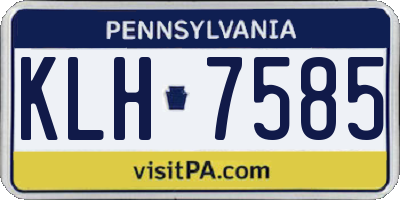 PA license plate KLH7585