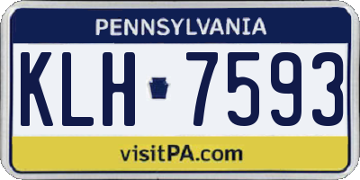 PA license plate KLH7593
