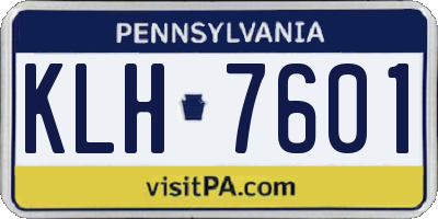 PA license plate KLH7601