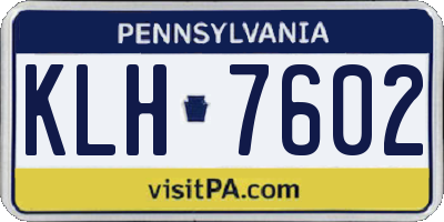 PA license plate KLH7602