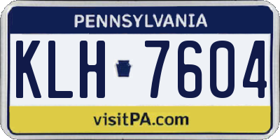 PA license plate KLH7604