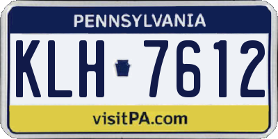 PA license plate KLH7612