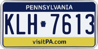 PA license plate KLH7613