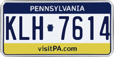 PA license plate KLH7614