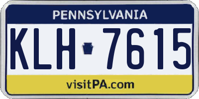 PA license plate KLH7615