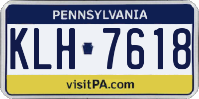 PA license plate KLH7618