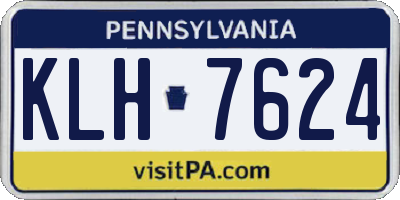 PA license plate KLH7624