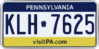PA license plate KLH7625
