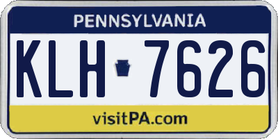 PA license plate KLH7626
