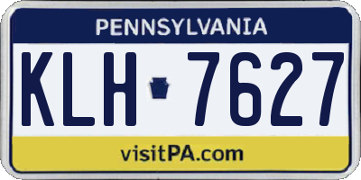 PA license plate KLH7627