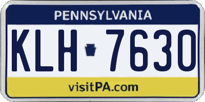 PA license plate KLH7630