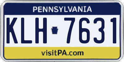 PA license plate KLH7631