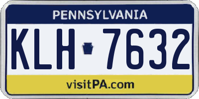 PA license plate KLH7632