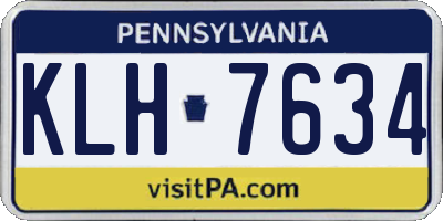 PA license plate KLH7634