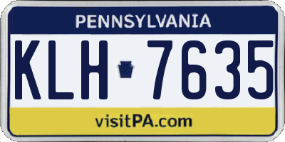 PA license plate KLH7635