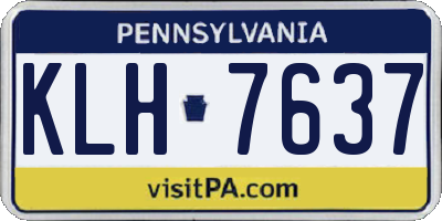 PA license plate KLH7637