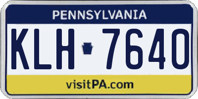 PA license plate KLH7640