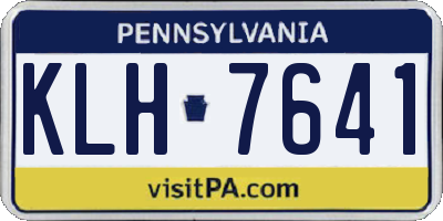 PA license plate KLH7641