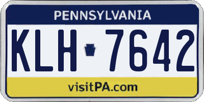 PA license plate KLH7642
