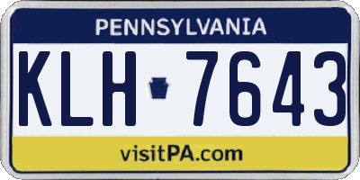 PA license plate KLH7643