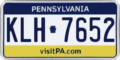 PA license plate KLH7652