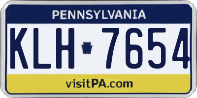 PA license plate KLH7654