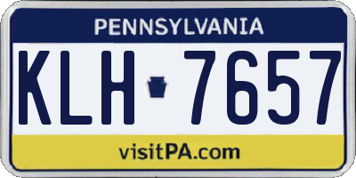 PA license plate KLH7657