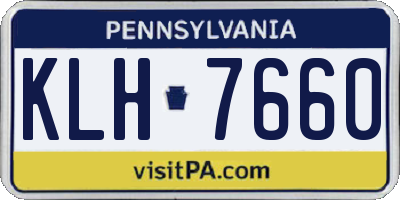 PA license plate KLH7660
