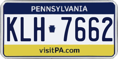 PA license plate KLH7662