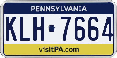 PA license plate KLH7664